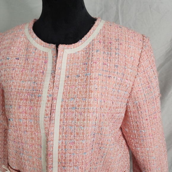 Vtg 80s PATCHINGTON Size 8 Petite‎ Pink Boucle Tweed Easter Church Dinner Jacket - Picture 11 of 14
